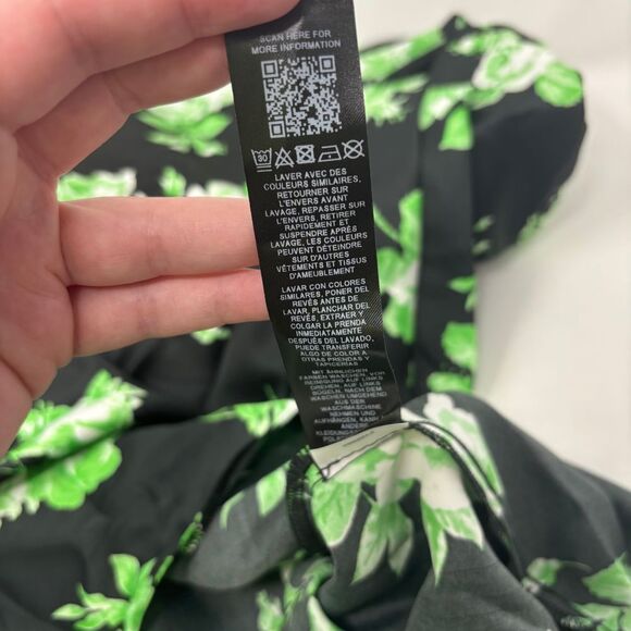 Asos Design Dress Women's 4 Black Green Floral‎ Sleeveless Satin Midi Dress - Picture 7 of 7